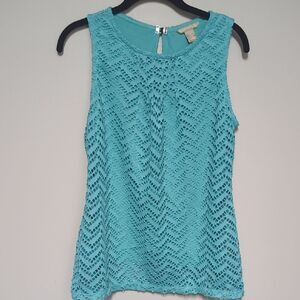 Banana Republic Blue Fitted Sleeveless Tank Top